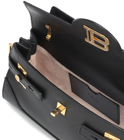 Shop Balmain B-buzz 26 Leather Shoulder Bag In Black