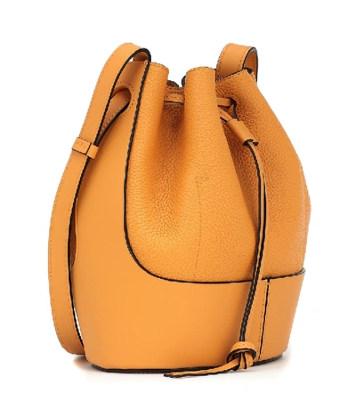 Shop Loewe Balloon Small Leather Shoulder Bag In Orange
