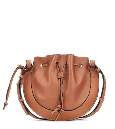 Shop Loewe Horseshoe Small Leather Shoulder Bag In Brown