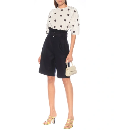 Shop Ganni Polka-dot Top In White