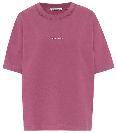 Shop Acne Studios Logo Cotton-jersey T-shirt In Pink