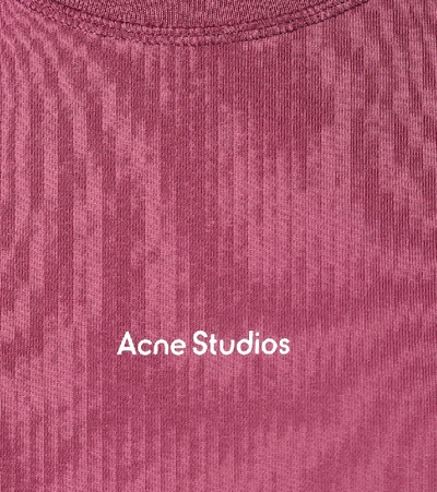 Shop Acne Studios Logo Cotton-jersey T-shirt In Pink