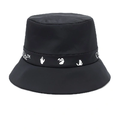 Shop Off-white Logo Bucket Hat In Black