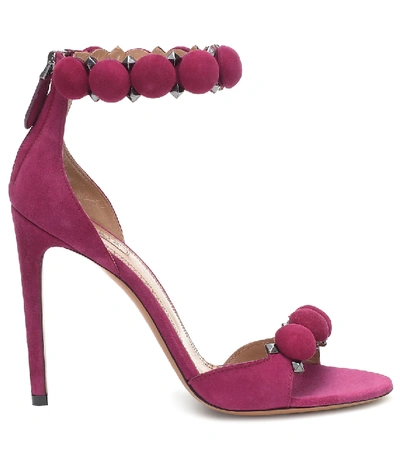 Shop Alaïa Bombe Suede Sandals In Pink