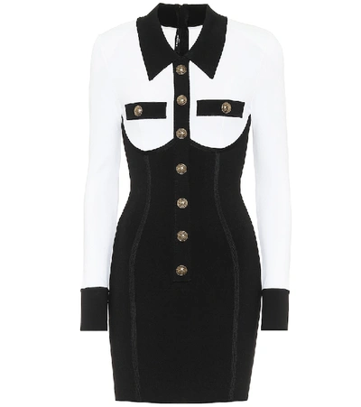 Shop Balmain Knit Minidress In Black