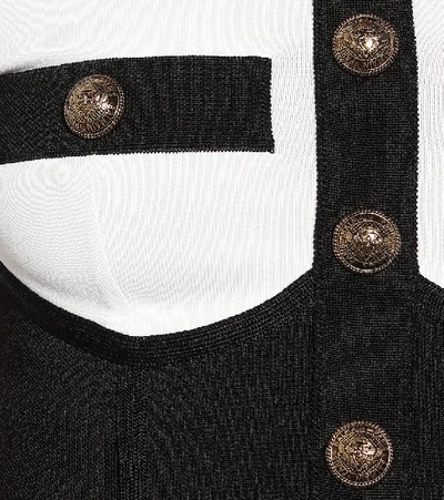 Shop Balmain Knit Minidress In Black
