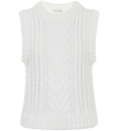Shop Cecilie Bahnsen Madelyn Wool-blend Vest In White