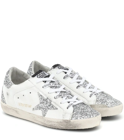 Shop Golden Goose Superstar Leather Sneakers In White