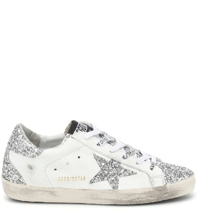 Shop Golden Goose Superstar Leather Sneakers In White