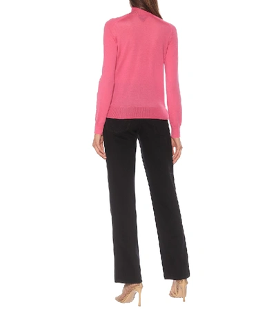 Shop Bottega Veneta High-neck Cashmere Sweater In Pink