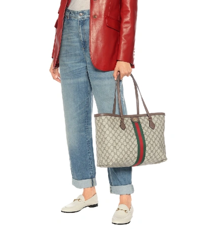 Gucci Women Ophidia Gg Medium Tote Bag In Brown