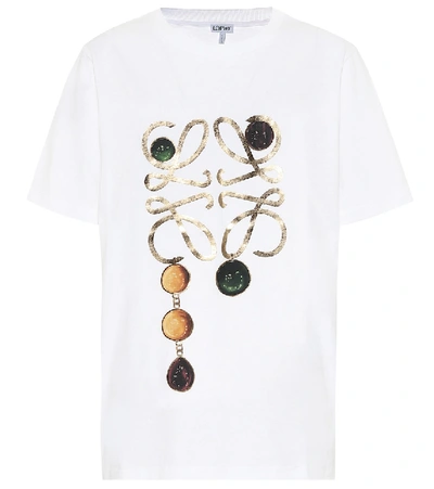 Shop Loewe Anagram Cotton-jersey T-shirt In White