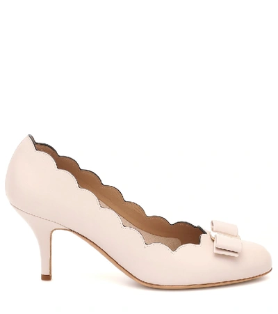 Shop Ferragamo Carla 70 Leather Pumps In Pink