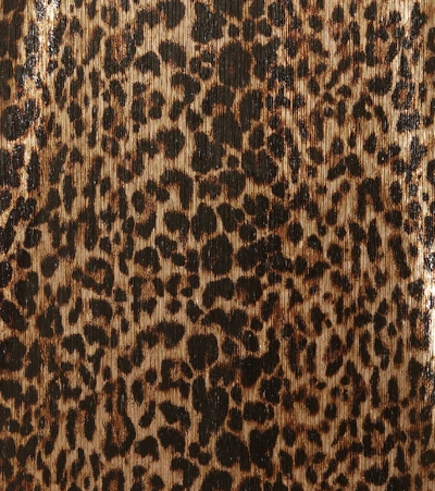 Shop Saint Laurent Leopard-print Minidress In Brown