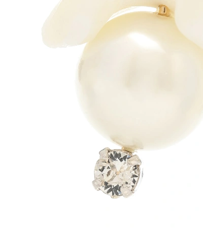 Shop Simone Rocha Mother-of-pearl Hoop Earrings In White