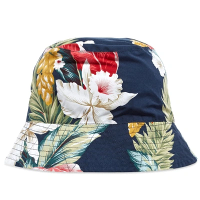 Shop Engineered Garments Floral Bucket Hat In Blue