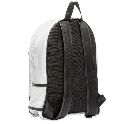 Shop Kenzo Mesh Paris Logo Backpack In White