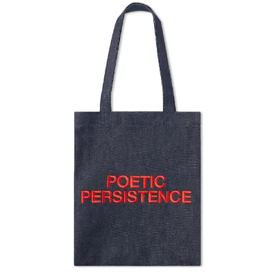 Shop Apc A.p.c. Poetic Persistence Denim Tote In Blue