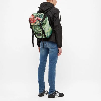 Shop Valentino X Roger Dean Red Dragon Nylon Backpack In Green