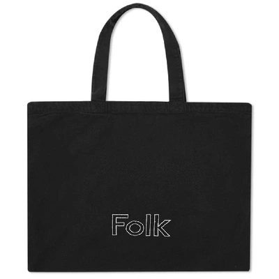 Shop Folk Logo Tote In Black