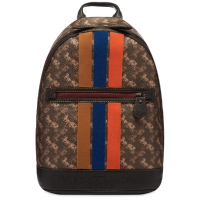 Shop Coach Barrow Horse & Carriage Stripe Backpack In Brown