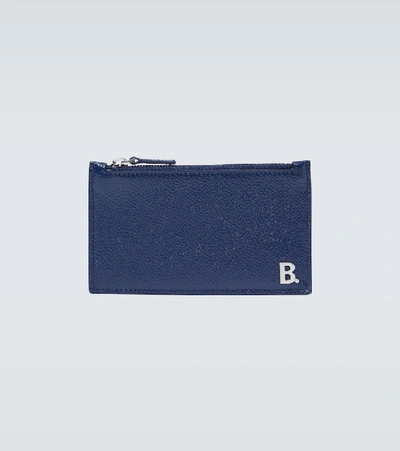 Shop Balenciaga B Long Coin And Card Holder In Blue