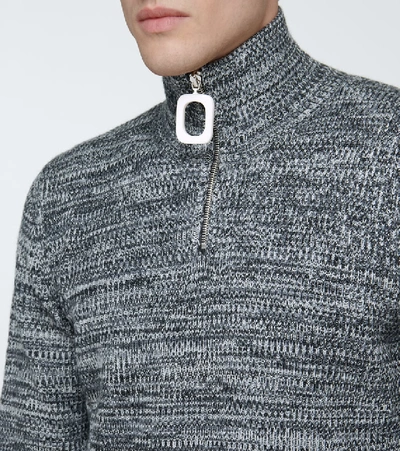 Shop Jw Anderson Neckband Wool Sweater In Grey