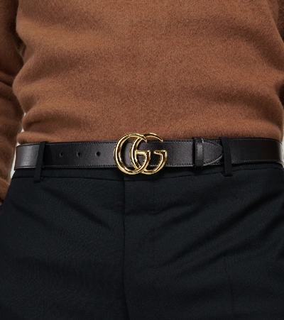 Gucci Gg Marmont Leather Belt In Black