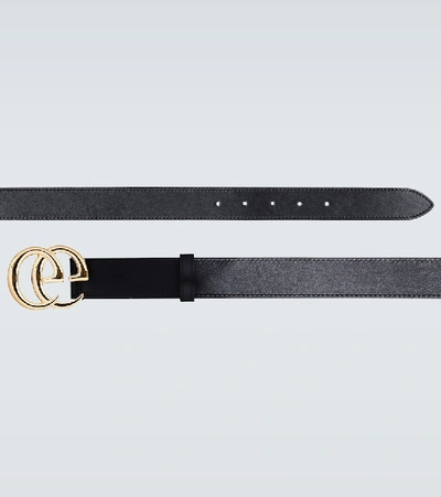 Gucci Gg Marmont Leather Belt In Black