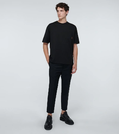 Shop Acne Studios Extorr Pink Label Pocket T-shirt In Black