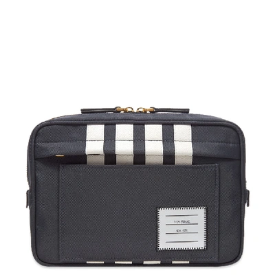Shop Thom Browne Engineered Stripe Cross-body Bag In Grey