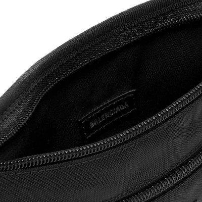 Shop Balenciaga Explorer Belt Wallet In Black