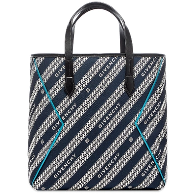 Shop Givenchy 4g Chains Jacquard Logo Tote Bag In Blue