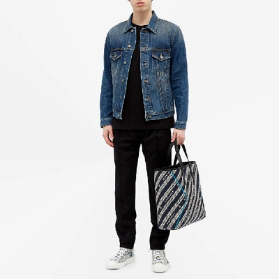 Shop Givenchy 4g Chains Jacquard Logo Tote Bag In Blue