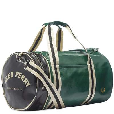 Shop Fred Perry Authentic Colour Block Barrel Bag In Green