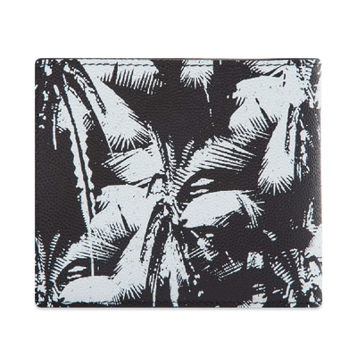 Shop Saint Laurent Palm Print Leather East West Wallet In Black