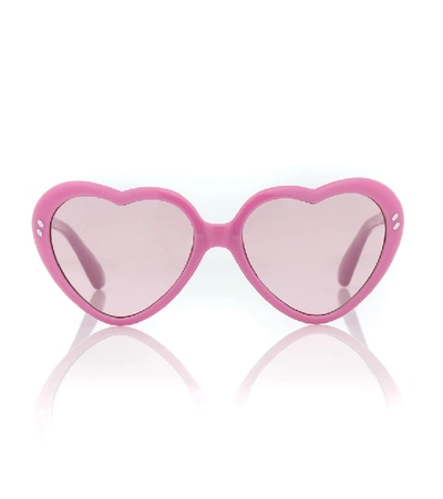 Shop Stella Mccartney Heart Sunglasses In Pink