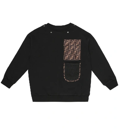 Shop Fendi Cotton Sweatshirt In Black