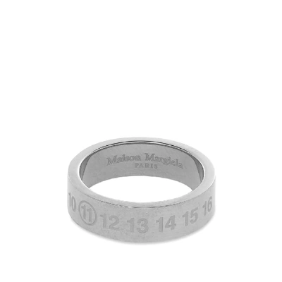 Shop Maison Margiela 11 Number Logo Band Ring In Silver