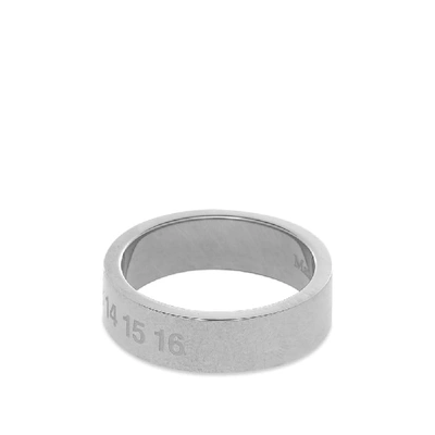 Shop Maison Margiela 11 Number Logo Band Ring In Silver