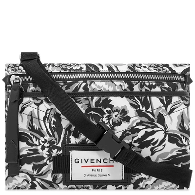 Shop Givenchy Floral Print Large Cross Body Bag In Black
