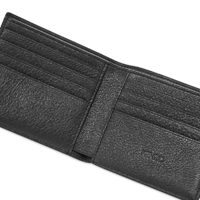 Shop Kenzo Leather Tiger Billfold Wallet In Black