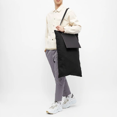 Shop Jil Sander Leather Shopping Tote Bag In Black