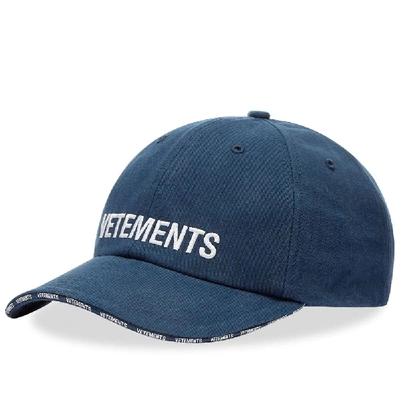 Shop Vetements X Reebok Logo Cap In Blue