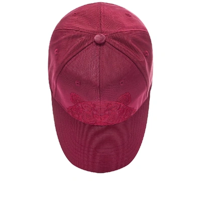 Shop Kenzo Embroidered Tiger Cap In Burgundy