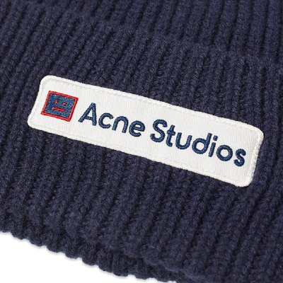 Shop Acne Studios Kansa Face Beanie In Blue