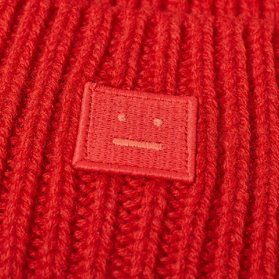 Shop Acne Studios Mini Pansy N Face Beanie In Red