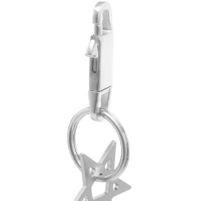 Rick Owens Pentagram Keychain In Silver | ModeSens