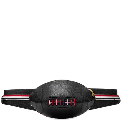 Shop Thom Browne Pebble Grain Leather American Football Cross Body Bag In Black