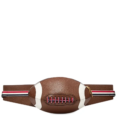 Shop Thom Browne Pebble Grain Leather American Football Cross Body Bag